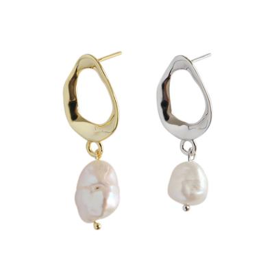 China FASHIONABLE Women 925 Sterling Silver Baroque Mother of Pearl Earrings for sale