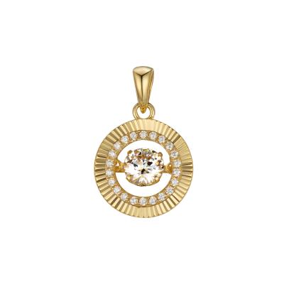 China FASHIONABLE Silver Pendant Light Woman's Dancing Sun Stone Sterling Jewelry 14k Gold Plated Sun Pendant for sale