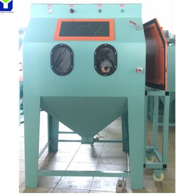 China Outdoor Metal Cleaning / Plastic Industrial High Pressure Sand Blasting Cabinet Dustless Machine for sale