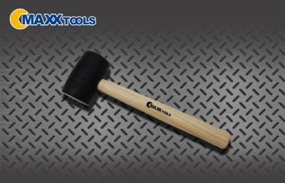 China Construction Hand Tools Black Head Rubber Mallet Hammer With Wooden Handle 8OZ - 32OZ for sale