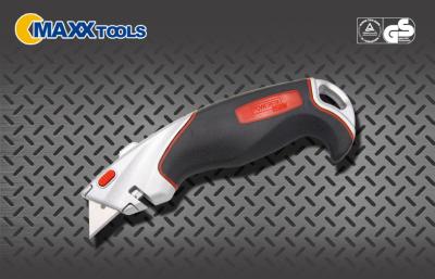 China TUV/GS Utility Knife Cutter Safe Box Cutters TPR Handle Environmental Friendly for sale