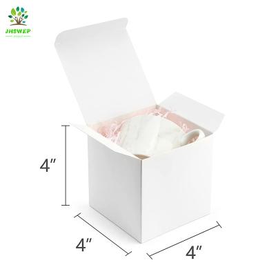 China Hot Recycled Materials 4*4*4 Inch Selling Shipping Book Boxes Folding Small White Case Shipping Box For Jewelry for sale