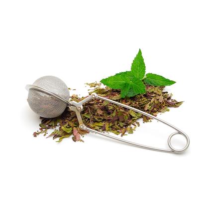 China Sustainable Stainless Steel Sphere Locking Spice Tea Ball Mesh Infuser Filter Tea Strainer for sale