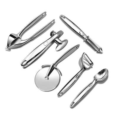 China Sustainable Metal Kitchen Gadgets Zinc Alloy Kitchen Cooking Appliances 6-Piece Tool Kit for sale