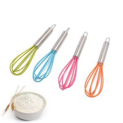 China Viable Promotion Manual Egg Mixer Kitchen Instrument Silicone Flask Mini Egg Beater for sale