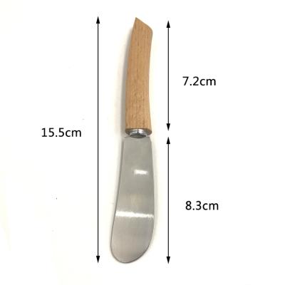 China Sustainable Wooden Handle Stainless Steel Cheese Knife Mini Butter Knife for sale