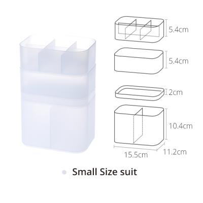 China SHIMOYAMA Small 4 Piece Suit Organizer Portable Makeup Storage Boxed Clear Cube Desktop Cosmetic Storage Container Viable Boxed for sale