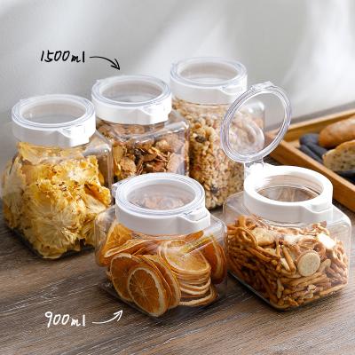 China SHIMOYAMA 900ml Plastic Freshness Preservation Safety Material Color Candy Or Food Kitchen Storage Transparent Moisture Resistant Bottles And Jars With Lid Seals for sale