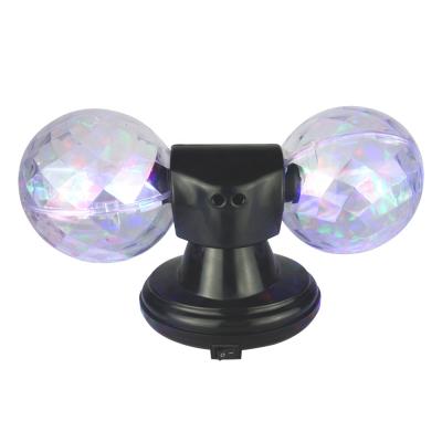 China Plastic RGB Color LED Twin Crystal Disco Ball KTV DJ Home Party Decorations for sale