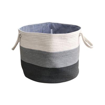 China Wholesale Sustainable Portable Foldable Baby Gift Household Decoration Woven Cotton Rope Storage Basket for sale