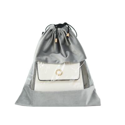 China Velvet Gray Individual Bag Fabric Storage Sustainable Plastic Bag Storage for sale