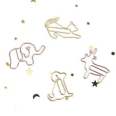 China Customized Metal Series Paper Clips Logo Metal Animal Promotional Animal Shape Large Bookmark Paper Clips for sale