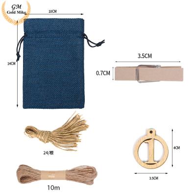 China BIODEGRADABLE Combo Set Canvas Bag Set Wooden Mouth Beam Tag Christmas Celebration Party Gift Canvas Bag for sale