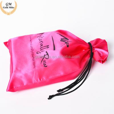 China Recyclableeasy to carry custom satin bags for underwear cosmetics satin pouch bag with logo satin drawstring bag pink for sale