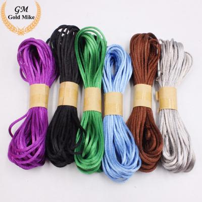 China Gift Promotion Color Silk Satin Rope Polyester Tie 2mm 1mm for sale