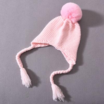 China Next Winter Baby Hat Hign Quality COMMON Daily Life Acrylic With Faux Pompom For Top Hat Kids Knit Beanie for sale