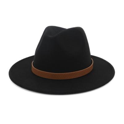 China 2021 Hign Image Design Hot Popular Quality Woolen Material Unisex Fedora Hats for sale