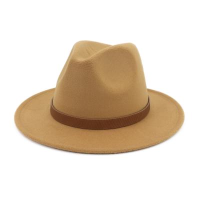 China 2021 New Design Picture Hign Hat Popular Quality Wool Material Unisex Fedora Hats Wholesale for sale