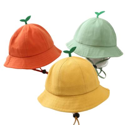 China Summer Spring Children Cartoon Baby Bucket Grass Hat Solid Color Girl Boy Comfortable Sun Hat Cheap Cute Outdoor Reversible Fisherman Hat for sale