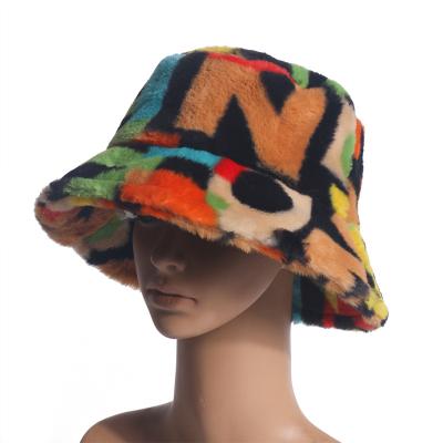 China Adult Plush Winter Letter Printing Custom Made Fisherman Hats Bucket Hats Womens Bucket Hats Hign Quality for sale