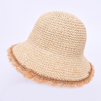 China Hot Selling Picture Straw Hat Fashion Summer Beach Sun Paper Hat Customized Women's Summer Female Wholesale Straw Boater Hat for sale