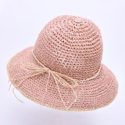 China Picture Ladies Summer Hats With Brim Straw Hats Summer Women's New Straw Hats Floppy Summer Sun Paper Beach for sale