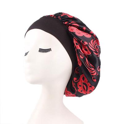 China Imitate New Product Flower Animal Print All Seasons Women Hats Wholesale Hign Quality Female Cowl Spring Satin Hood for sale