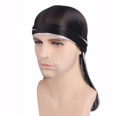 China Low Moq Skin Friendly Luxury Soft Satin Silky Hair Durag With Hood Mens And Womens Silk Headband Designer Durag Shop for sale