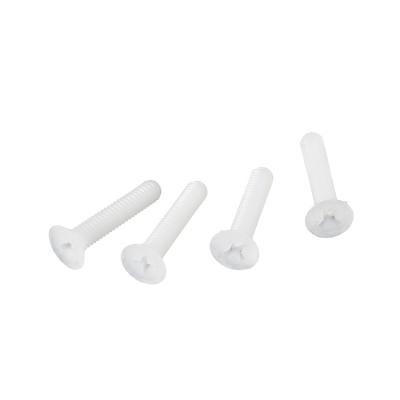 China Pan Manufacturer White Nylon Phillips PA66 Pan Head Plastic Screws And Bolts Round Head Machine Screws for sale