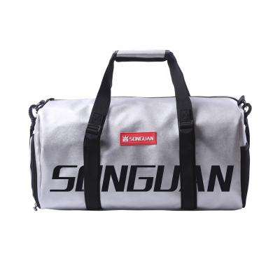 China SG6010 Outdoor Medium Waist Canvas Gym Sport Fitness Travel Gym Bag with Shoulder Strap and Shoes Compartment for sale