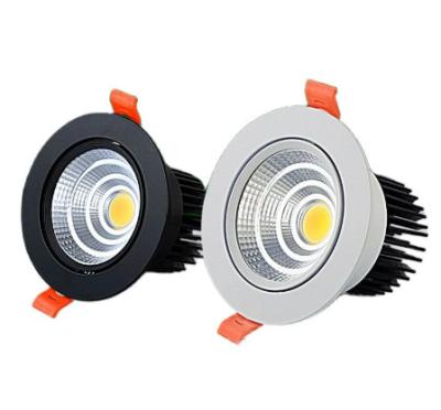 China Recessed Dimmable LED Downlight Lamp Round COB Spotlight Indoor Flicker Free à venda