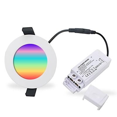 China RGB IP44 Surface Mounted Downlight Recessed Smart Dimmable Anti Glare Commercial Led Downlight for sale