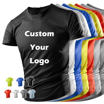 China Custom Made 100% Sublimation Printing Quick Dry Mens Fitted T Shirts Polyester Anti Shrink White With Logo Sports Unisex T Shirts For Men for sale