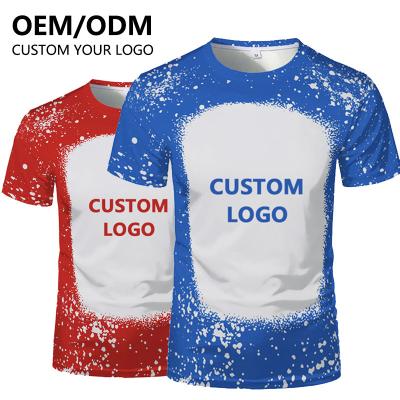 China Free Sample Custom Design Cotton Printable Colorful Optional Anti-Wrinkle Bleach Shirts Sublimation Bleach T-Shirt for sale