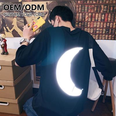 China New Fashion Cotton Anti-Wrinkle Design T-shirt Custom 100% Silk Screen Printing Reflect Logo Light Mens T-shirts In Dark for sale