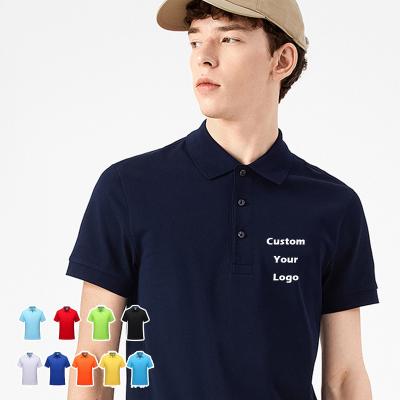 China Wholesale Anti Shrink Simple Blank Soft Touch Custom Logo Printing Polyester Fitted Quick Dry Golf T Shirts Design Plus Size Mens Polo T Shirts for sale