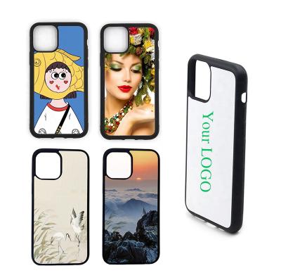 China 2D Phone Case Shockproof Sublimation Sublimation Black TPU Case With Aluminum Insert For iPhone 12 13 Pro Huawei Redmi Xs Max for sale