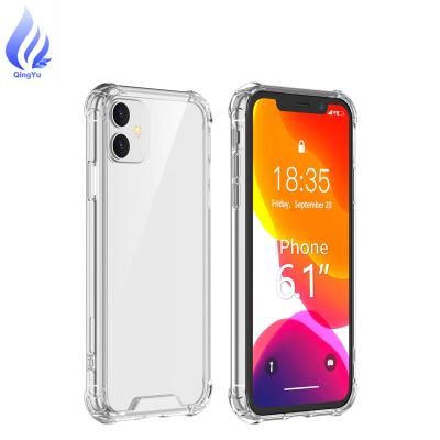 China HD Anti-scratch Clear Cover Ultra Thin Shockproof Hard PC Hard Back + Soft TPU Frame Cases for iPhone 11 12 13 Pro Max (6.7 inch) - Clear for sale