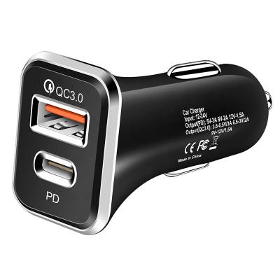 China 2 Amazon USB Hit New Products Left/Dual USB C Car Charger For Type-C 36W Car Charger Palladium Fast Charging Mobile Car Charger for sale