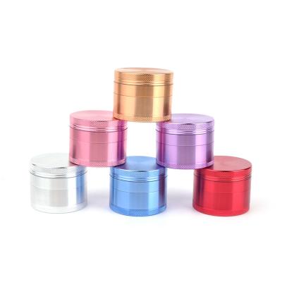 China Classic Grinding Herb Spice Tobacco Rukioo Wholesale 4 Parts Aluminum Grinder Machine 50mm Herb Grinder Custom Logo Spice for sale