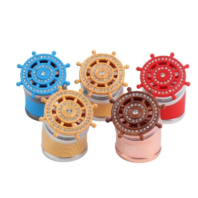 China New Rukioo Zinc Alloy Rudder Anodized Single Herb Grinder Wholesale Metal Herb Grinder 4 Parts Smoking Accessories for sale