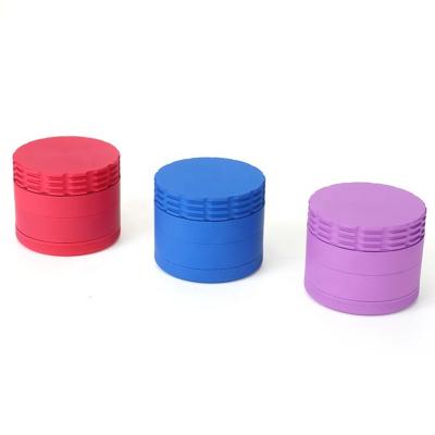 China Rukioo Factory Wholesale 63mm Rubber Paint Aluminum Foil Grinder 4 Parts Smoking Accessories Herb Grinders Portable High Quality for sale