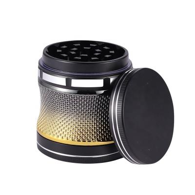 China Zinc Potable 63mm Wholesale 4 Parts Resin Size Slim Premium Zinc Herb Grinder Deluxe Tobacco Grinder for sale