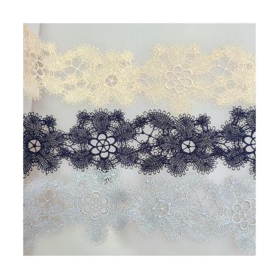 China Sustainable Wearable Premium Durable Material Trimming Border Lace Trim Embroidery for sale