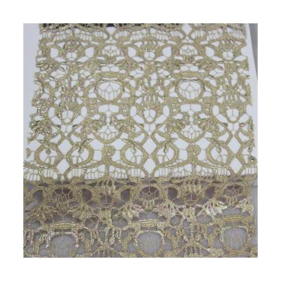 China Wholesale High Quality Beige Breathable Sequin Fabric Endearing Embroidery For Wedding Dress for sale