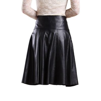 China Black Skirts Women Plus Size PUDI Real Leather Famele Girl Real Sheepskin Color A Line Leather Skirts ST003 for sale