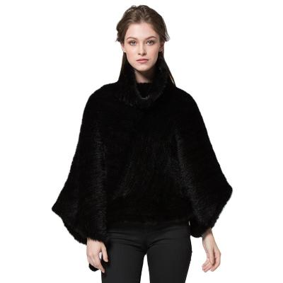 China Real Fur CT7037 New Arrival Poncho Women's Rex Mink Fur Coat Shawl Poncho Chain Jackets Warm New Arrival Overcoats for sale