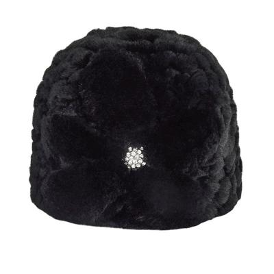 China Pudi Waterproof 2020 New Real Winter Rabbit Fur Women Hat Fashion Color Design Female Girl Leisure Warm Hats Covers Hf803 for sale