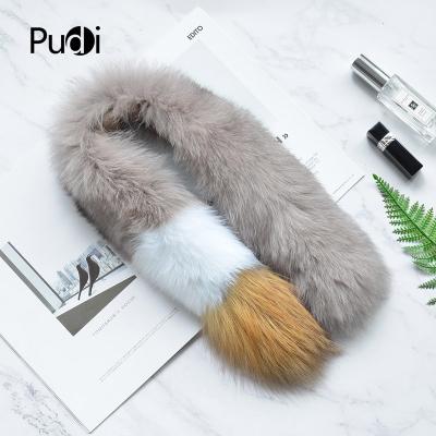 China Pudi SF802 Real Fox Fur Scarf 2020 New Girl's Genuine Fox Fur Scarves Wrap Shawl 70cm for sale