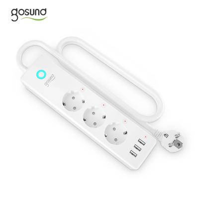 China Convenient Life Smart APP Security WIFI Remote Control Smart EU Power Strip With USB Support Voice Control Power Plug Strip for sale